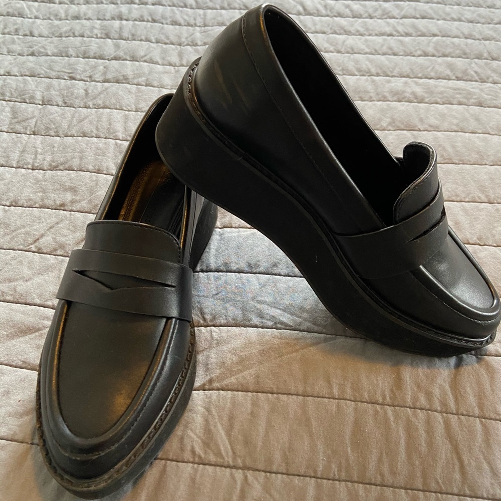 Black ASOS platform loafers